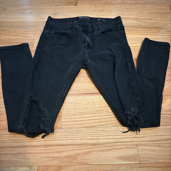 XXX Rude Black Ripped Skinny Jeans - Picture 1 of 6